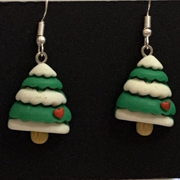 Christmas Earring, Christmas Tree Earring, Holiday Earring, Gift Idea, Tree - Picture 6 of 9